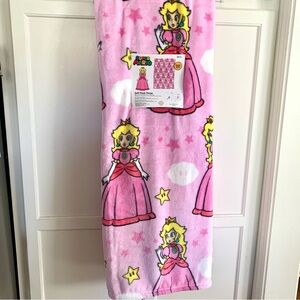 Super Mario Princess Peach Super Soft Plush Throw Blanket 50x70”